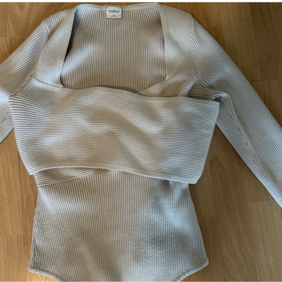 Abercrombie & Fitch cream long sleeve bodysuit XL - Picture 5 of 6